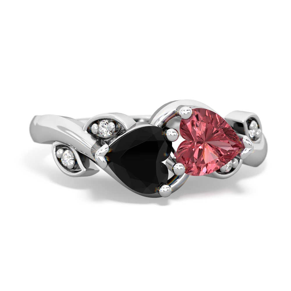 Onyx Floral Elegance 14K White Gold ring R5790