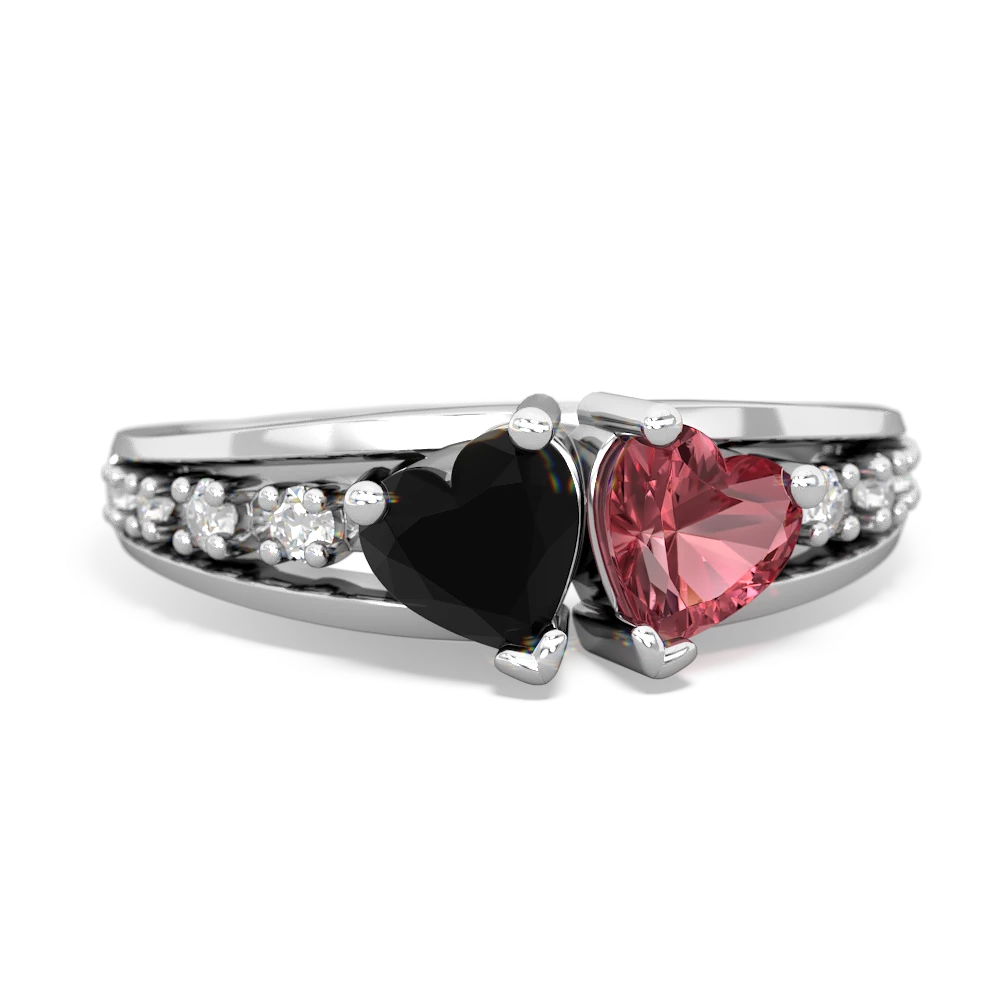 Onyx Heart To Heart 14K White Gold ring R3342