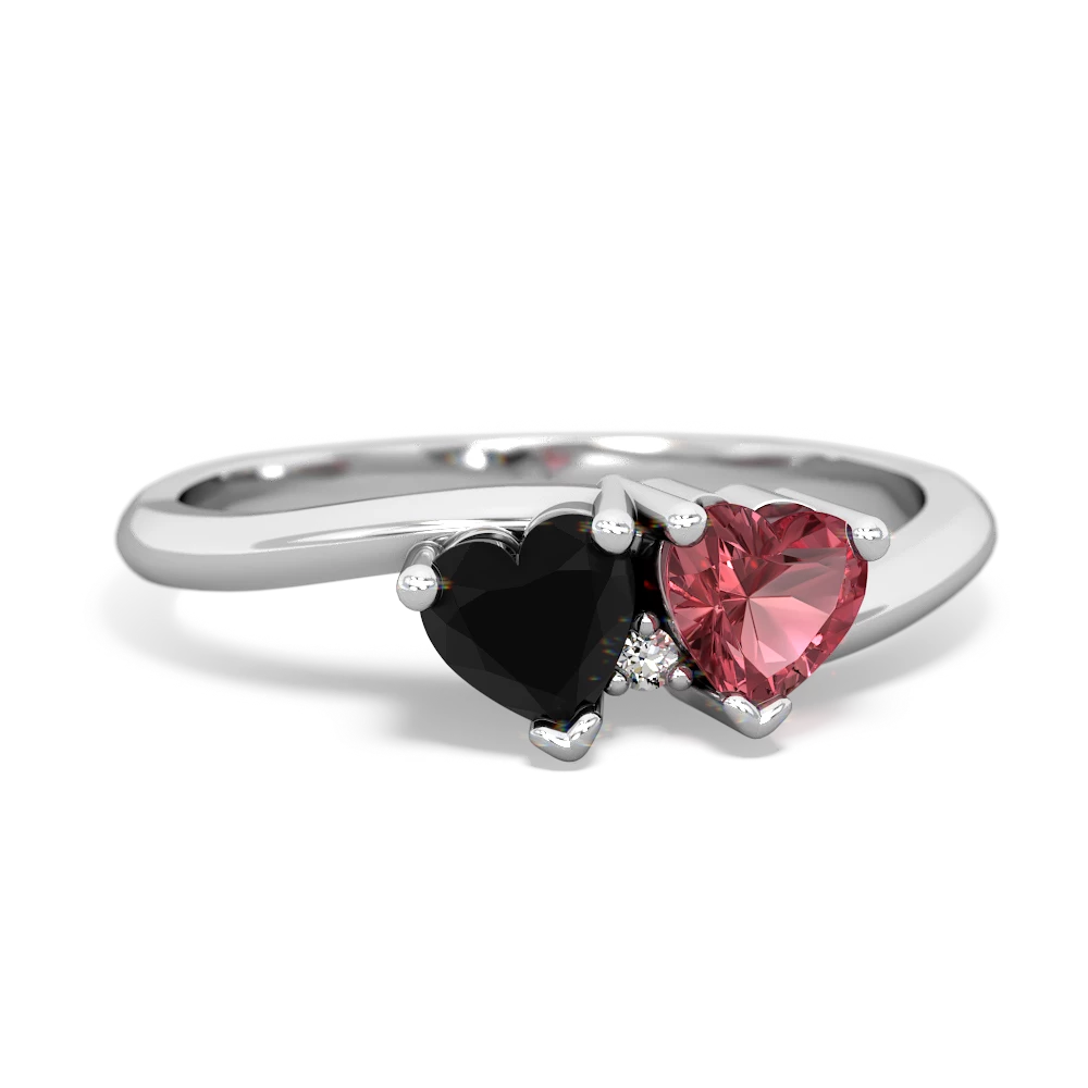 Onyx Sweethearts 14K White Gold ring R5260