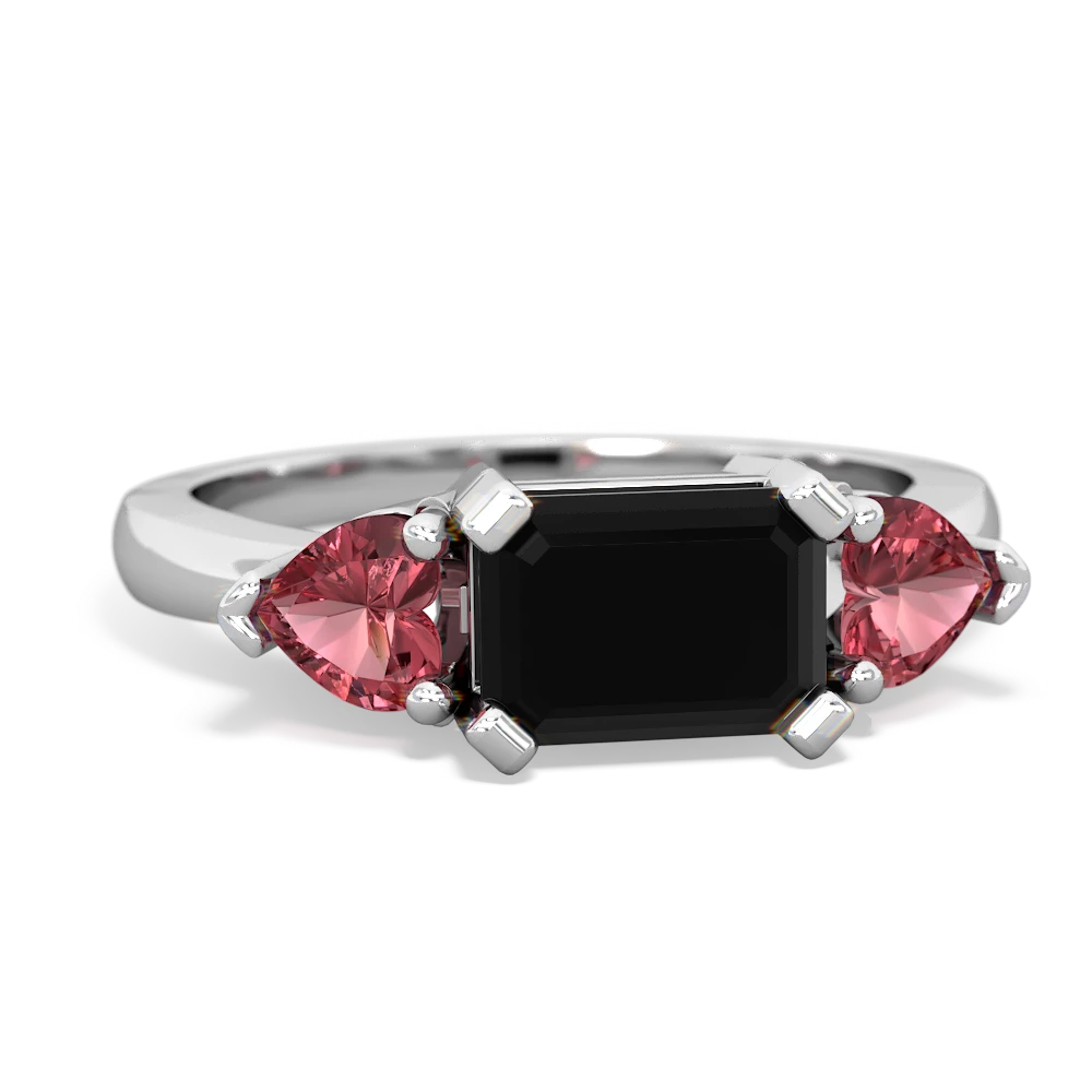 Onyx Three Stone 14K White Gold ring R5235