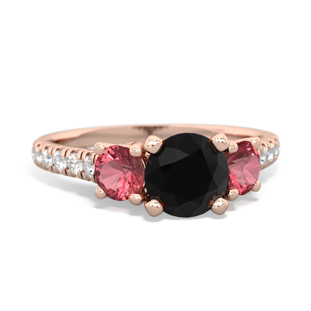 Onyx Pave Trellis 14K Rose Gold ring R5500