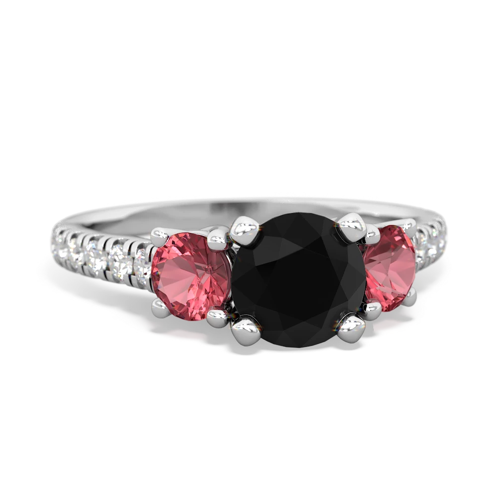 Onyx Pave Trellis 14K White Gold ring R5500