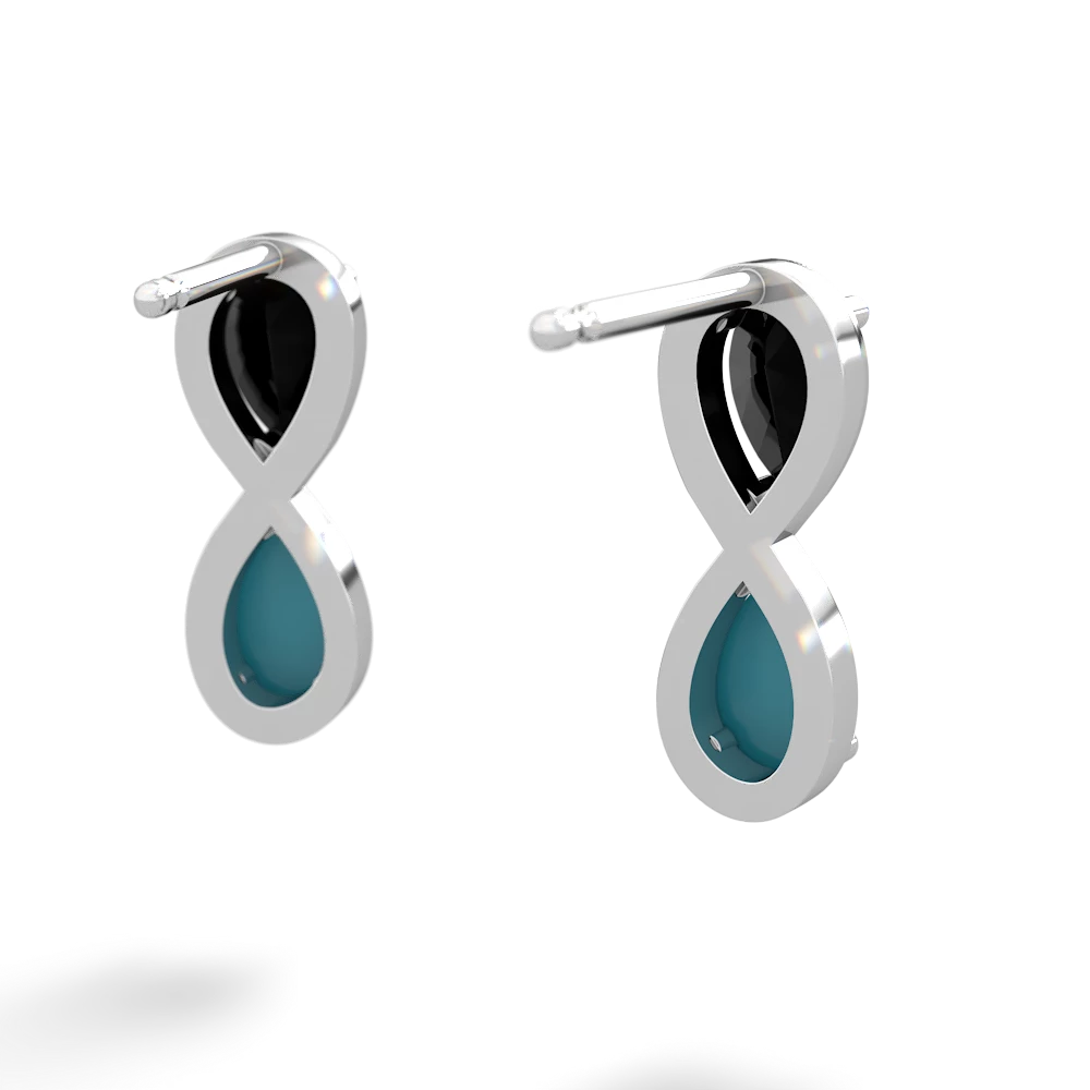 Onyx Infinity 14K White Gold earrings E5050