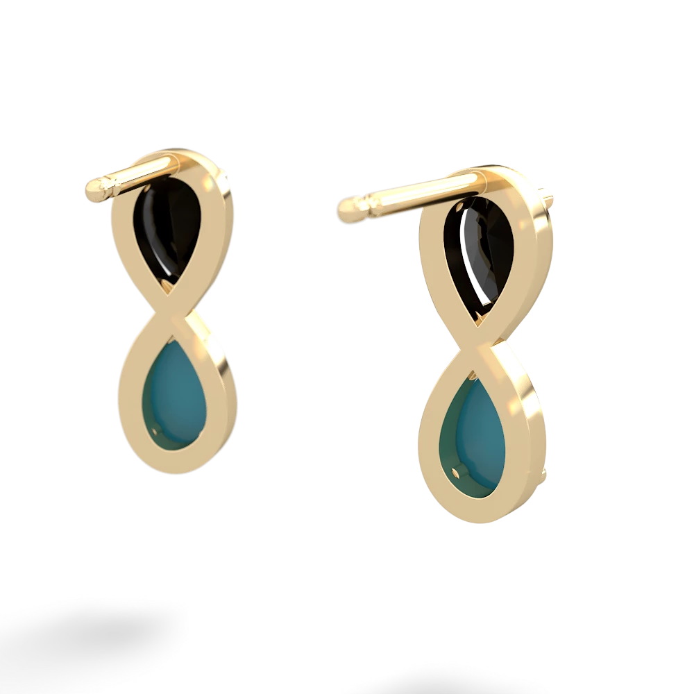 Onyx Infinity 14K Yellow Gold earrings E5050