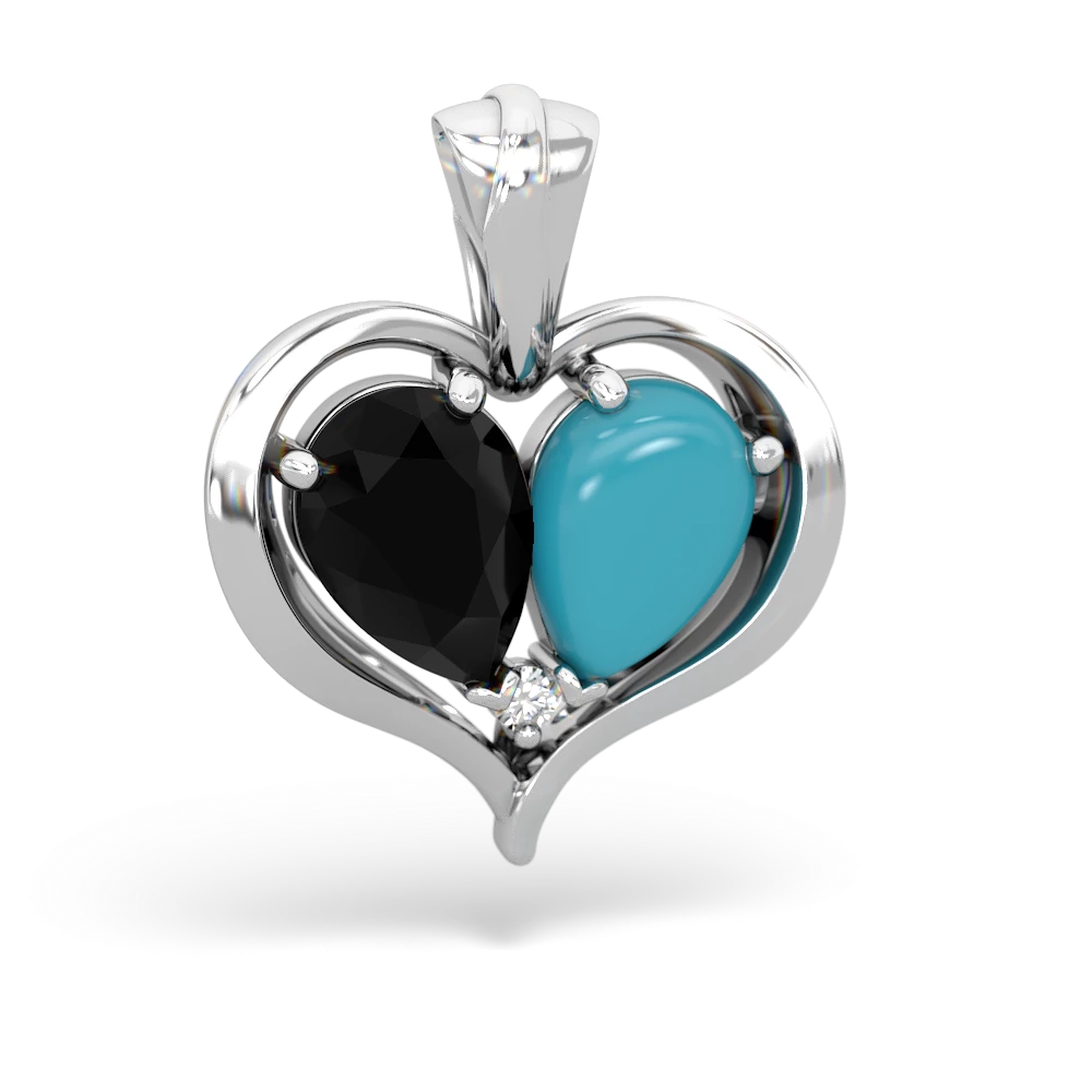 Onyx Two Become One 14K White Gold pendant P5330