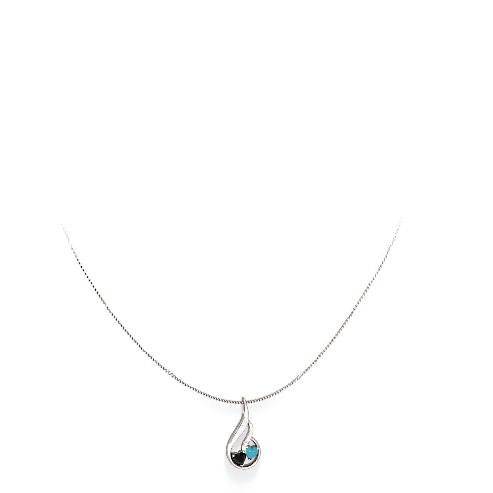 Onyx Keepsake Curves 14K White Gold pendant P5450