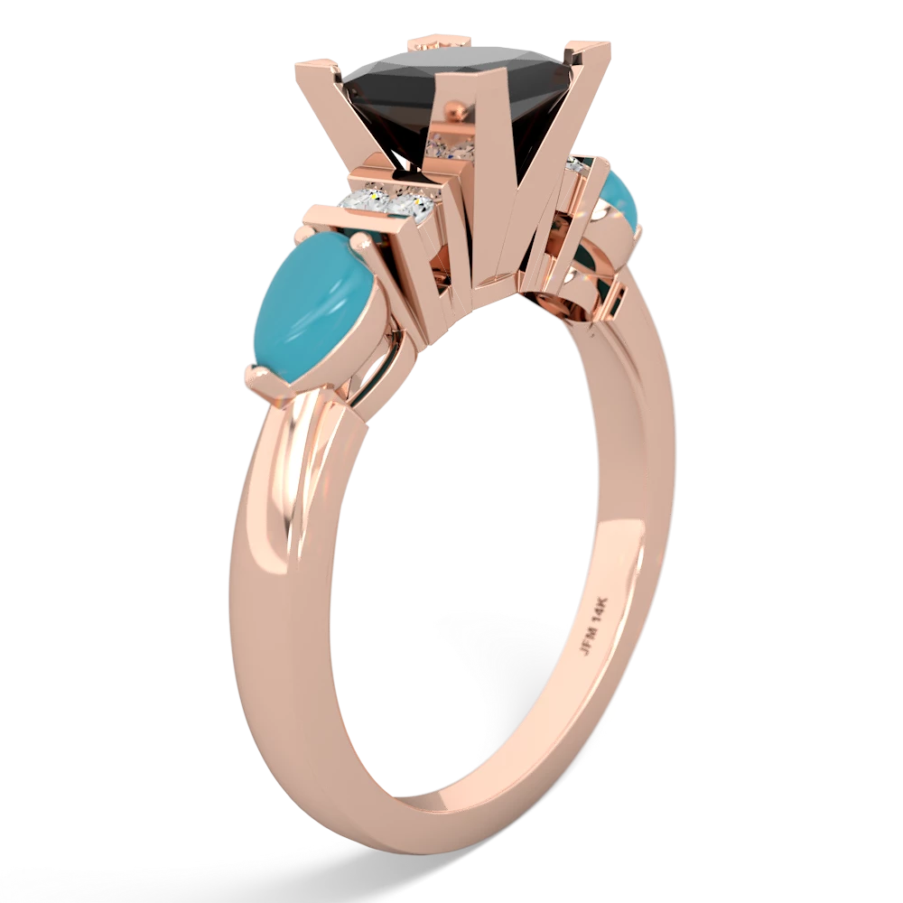 Onyx 6Mm Princess Eternal Embrace Engagement 14K Rose Gold ring C2002