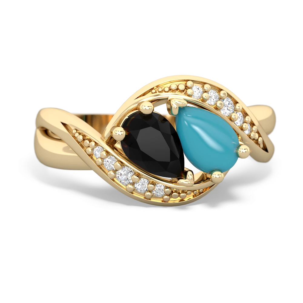 Onyx Summer Winds 14K Yellow Gold ring R5342