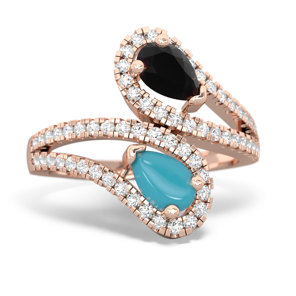 Onyx Diamond Dazzler 14K Rose Gold ring R3000