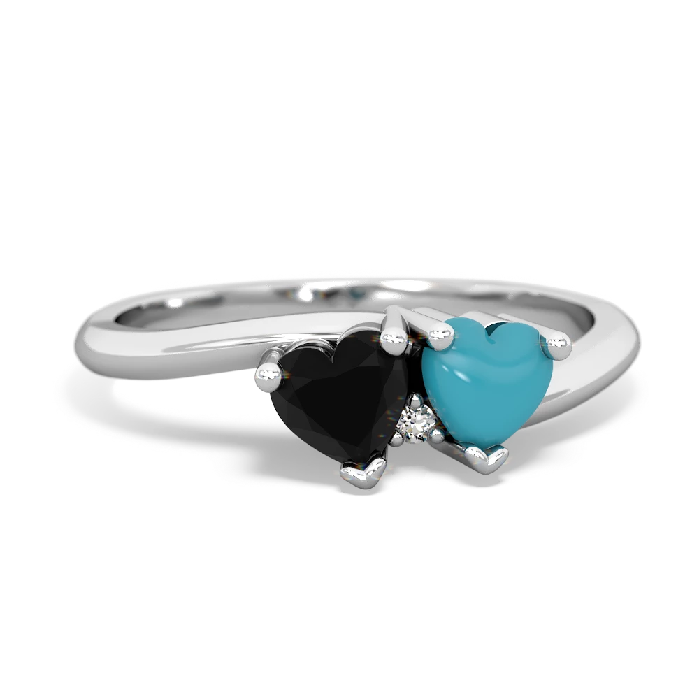 Onyx Sweethearts 14K White Gold ring R5260