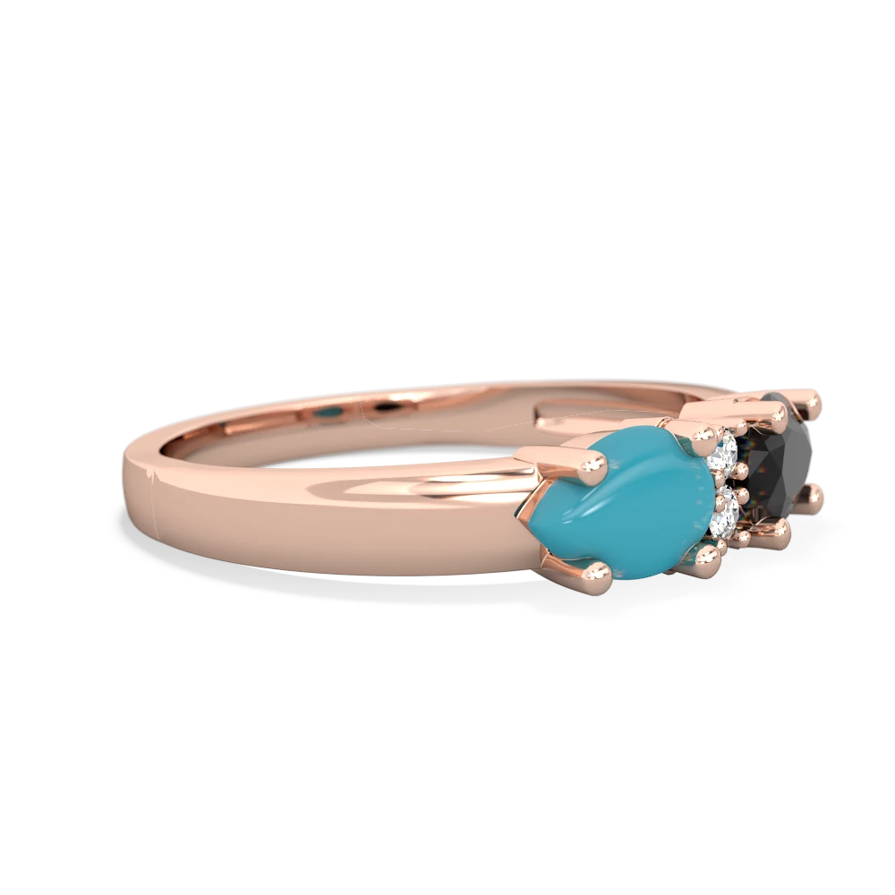 Onyx Pear Bowtie 14K Rose Gold ring R0865