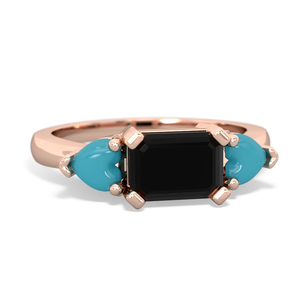 Onyx Three Stone 14K Rose Gold ring R5235