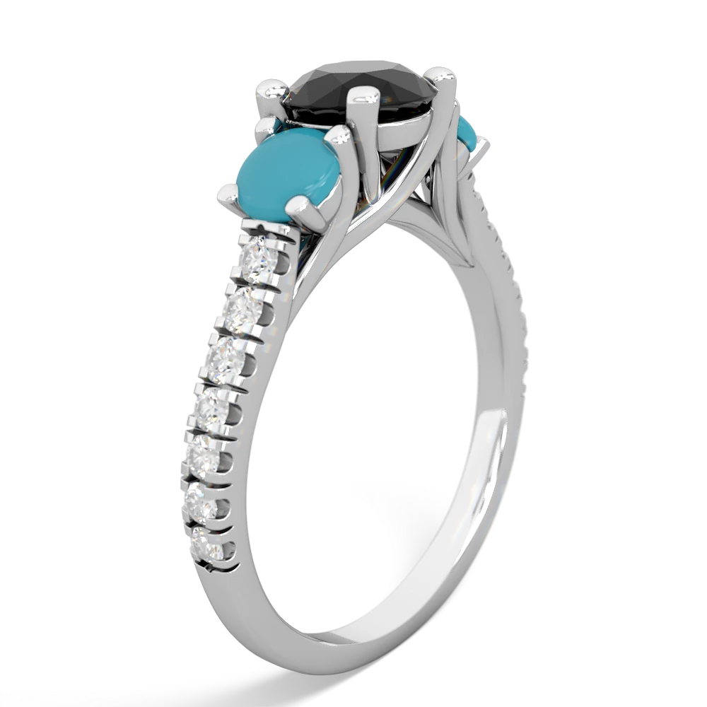 Onyx Pave Trellis 14K White Gold ring R5500