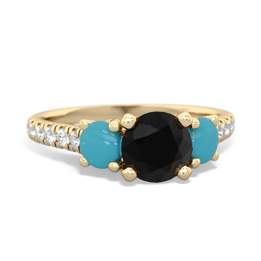 Onyx Pave Trellis 14K Yellow Gold ring R5500