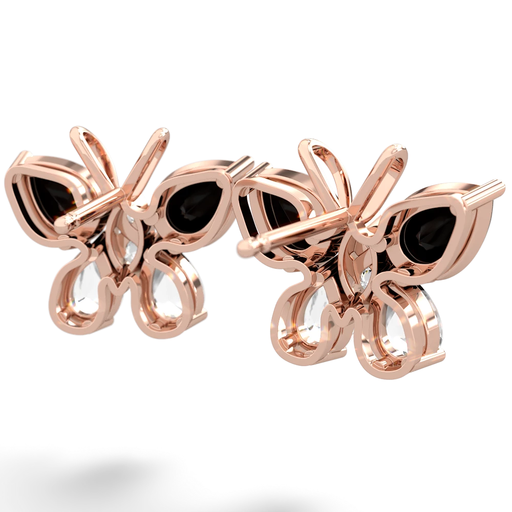 Onyx Butterfly 14K Rose Gold earrings E2215