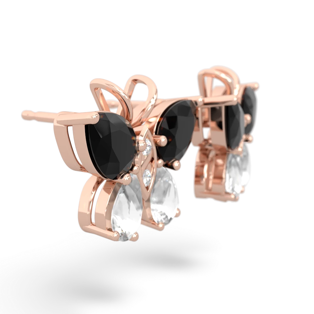 Onyx Butterfly 14K Rose Gold earrings E2215