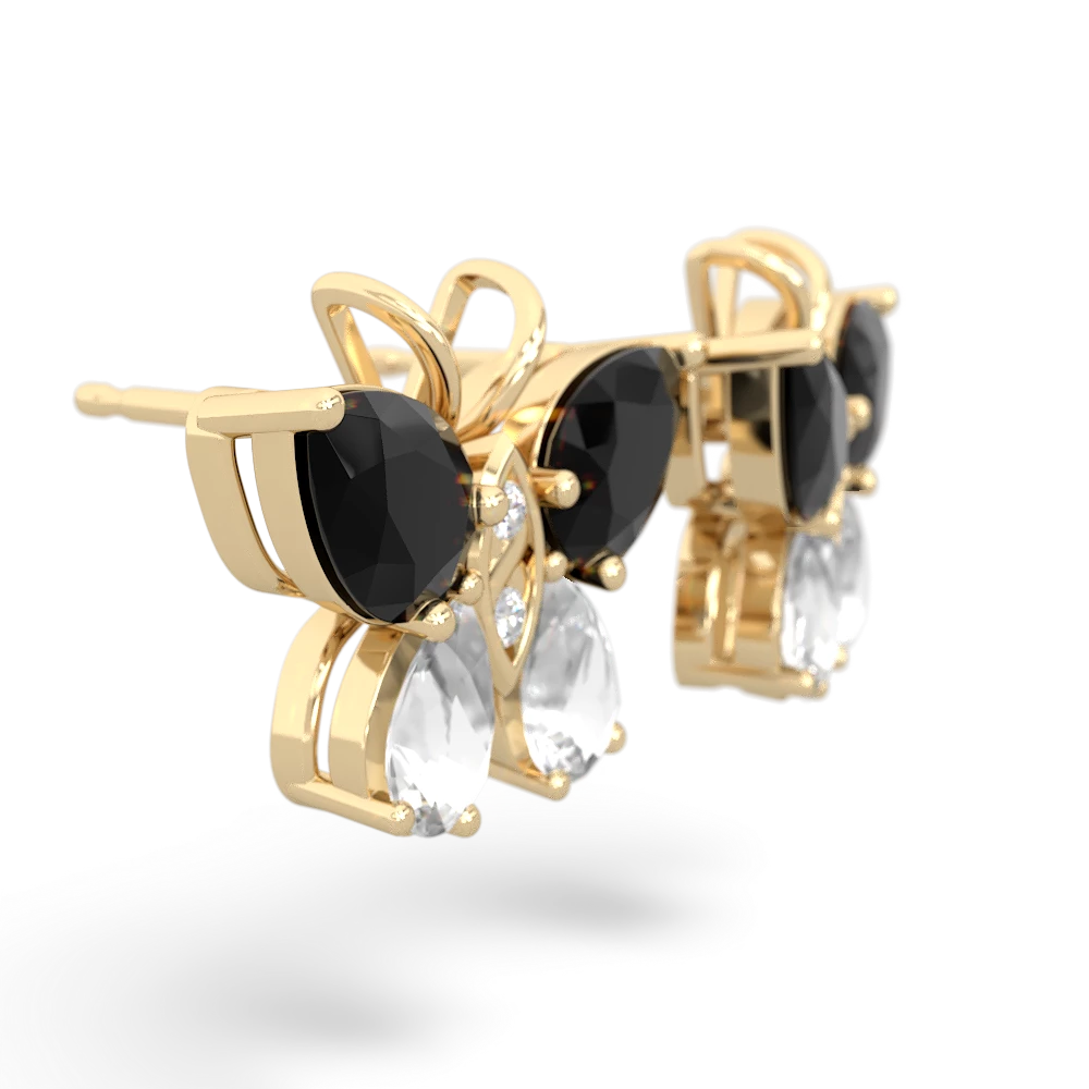 Onyx Butterfly 14K Yellow Gold earrings E2215