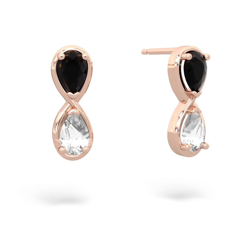 Onyx Infinity 14K Rose Gold earrings E5050