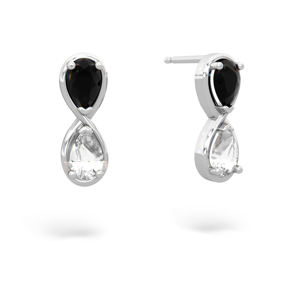 Onyx Infinity 14K White Gold earrings E5050