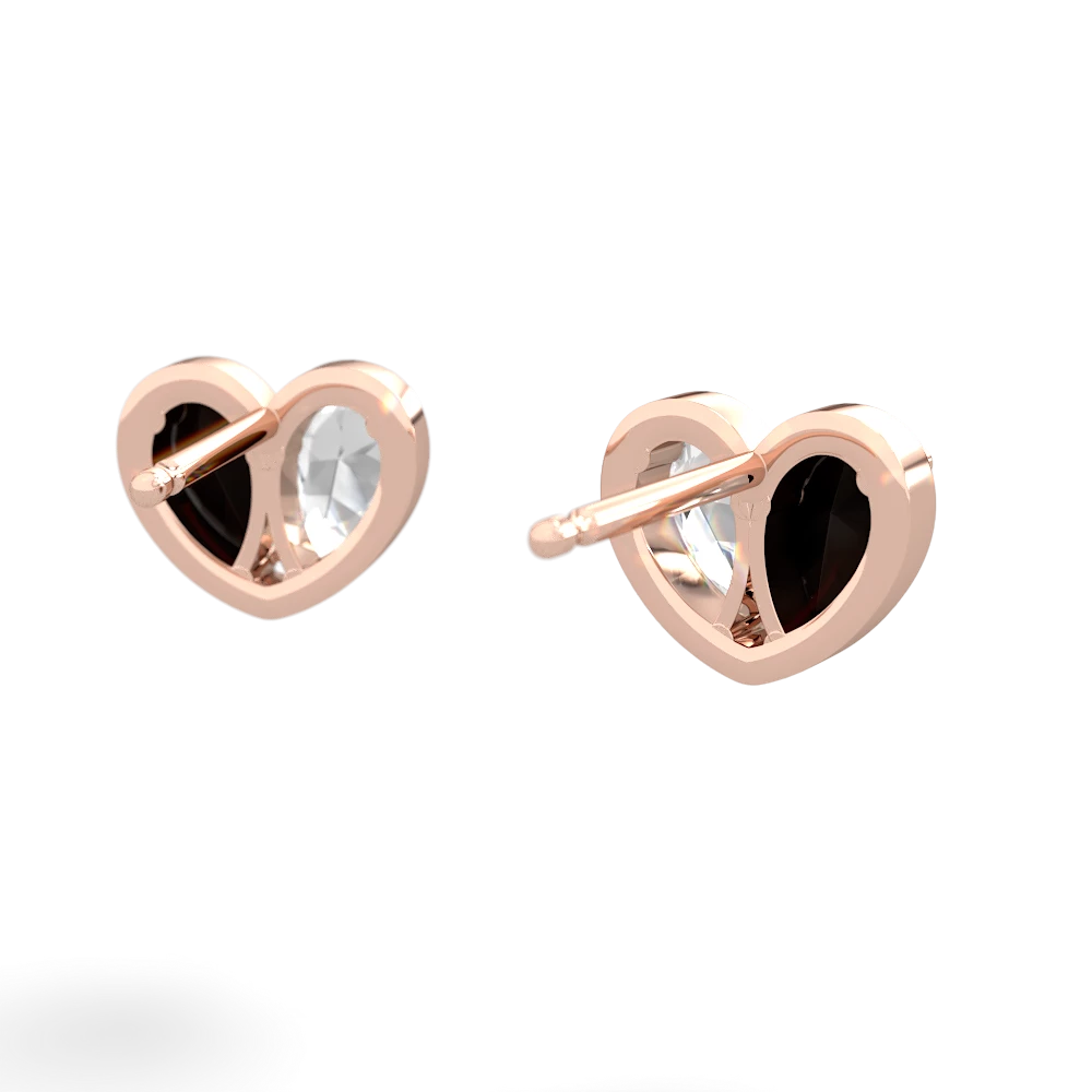 Onyx 'Our Heart' 14K Rose Gold earrings E5072