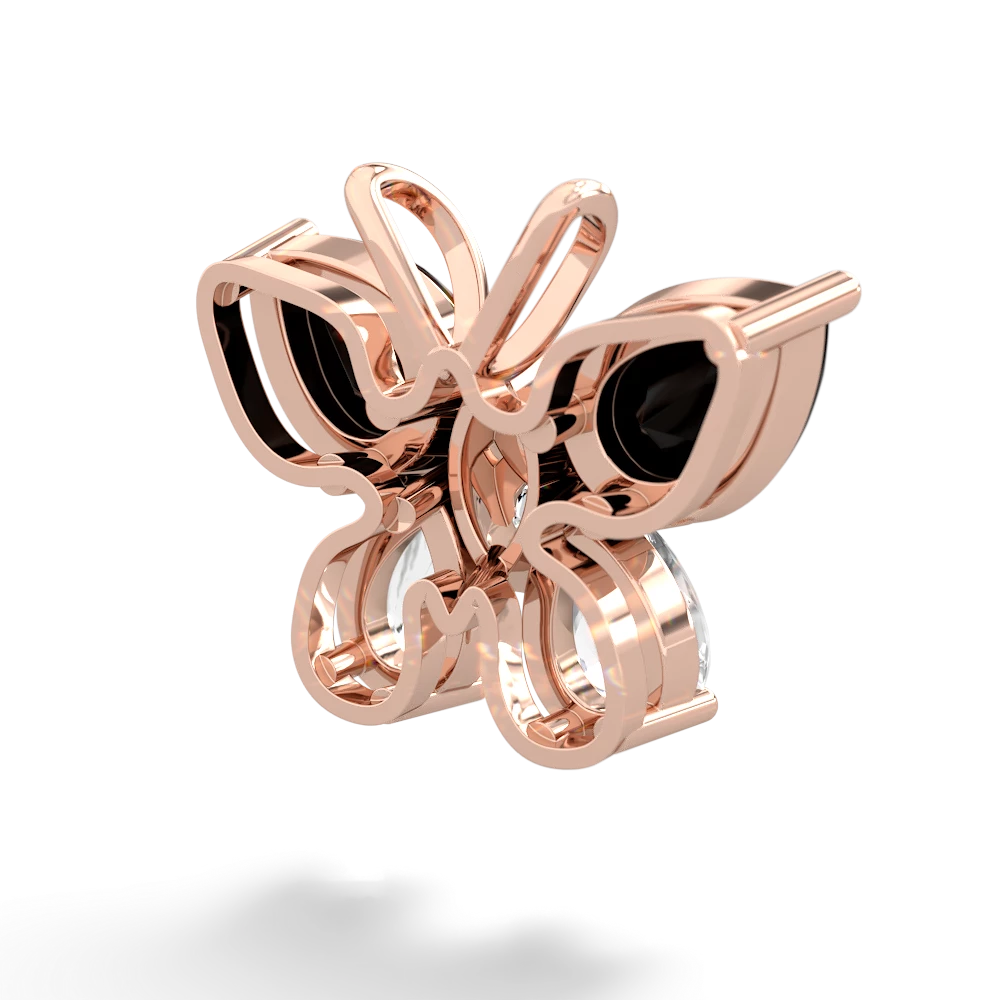 Onyx Butterfly 14K Rose Gold pendant P2215