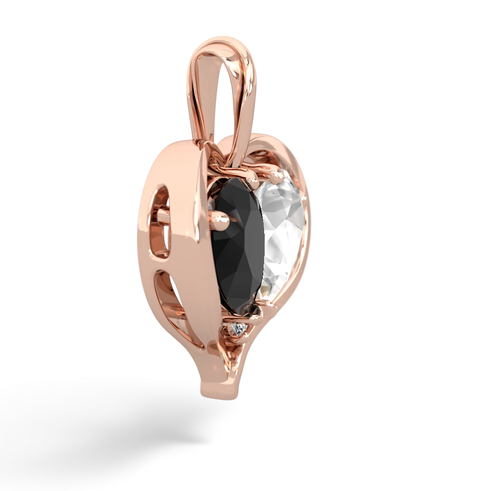 Onyx Two Become One 14K Rose Gold pendant P5330