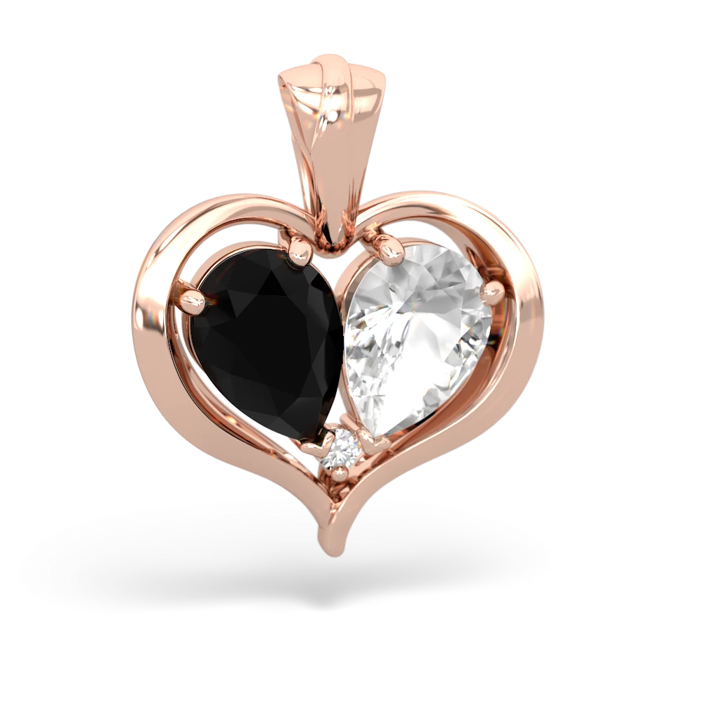 Onyx Two Become One 14K Rose Gold pendant P5330