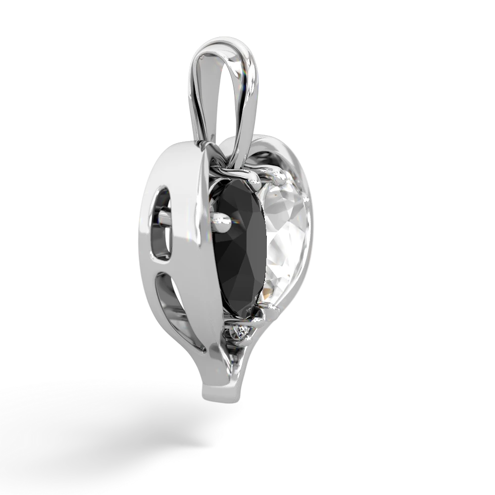 Onyx Two Become One 14K White Gold pendant P5330