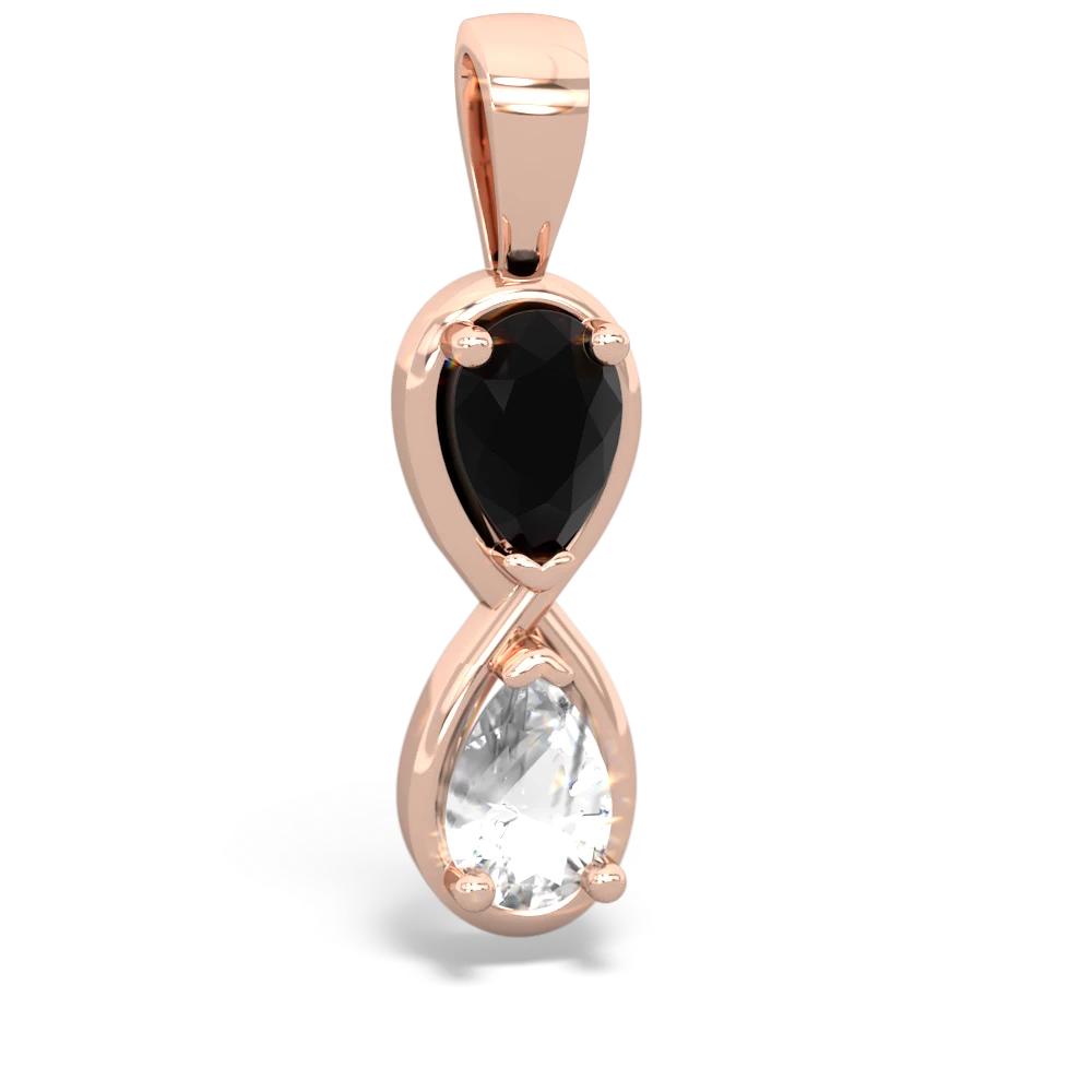 Onyx Infinity 14K Rose Gold pendant P5050