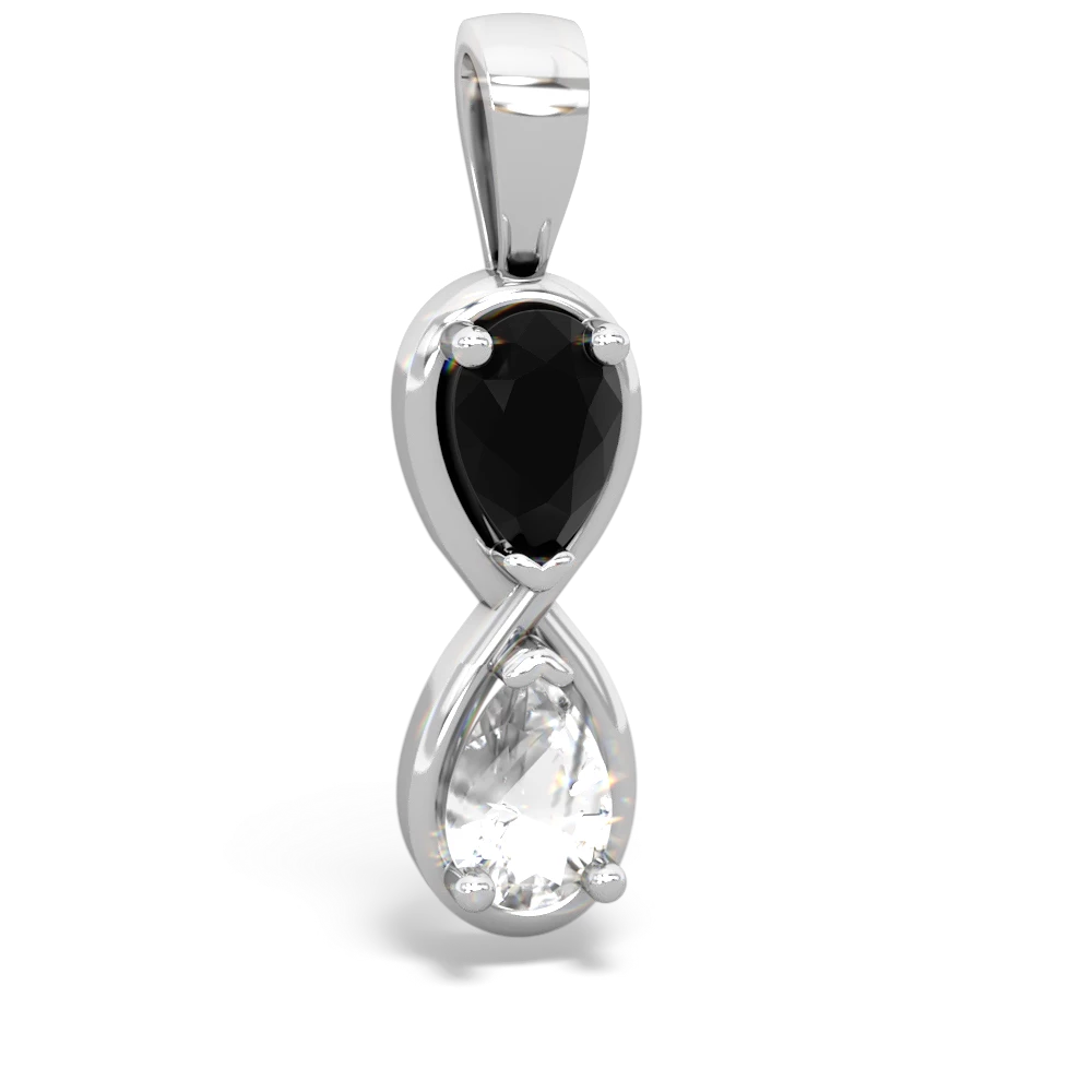 Onyx Infinity 14K White Gold pendant P5050