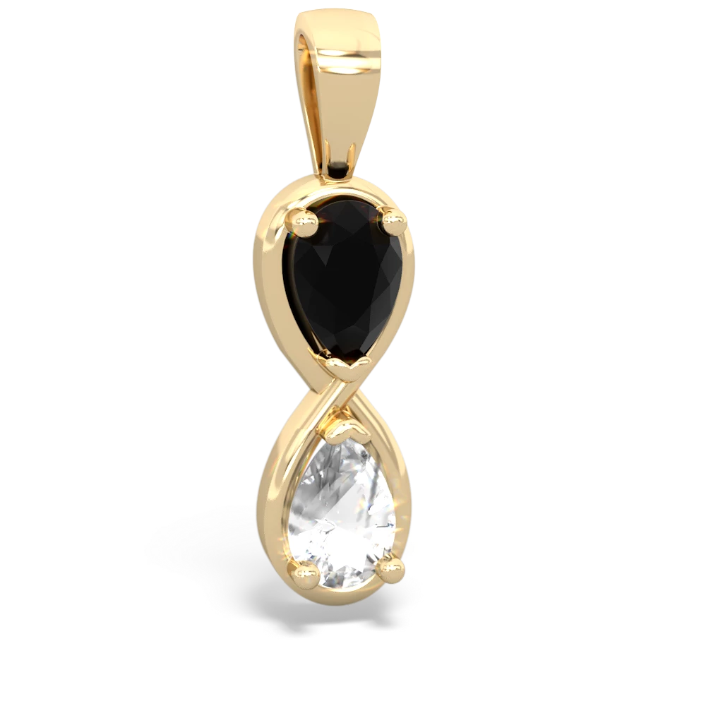 Onyx Infinity 14K Yellow Gold pendant P5050