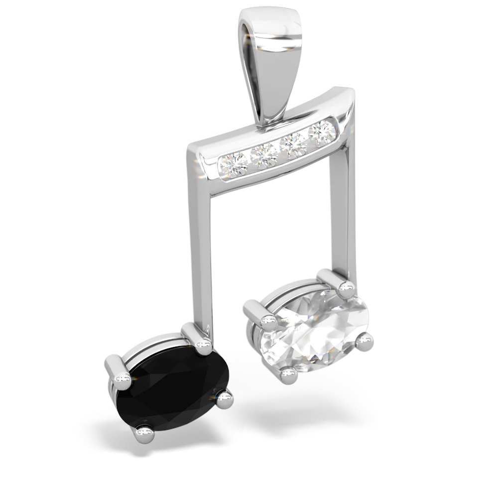 Onyx Color Of Music 14K White Gold pendant P3334