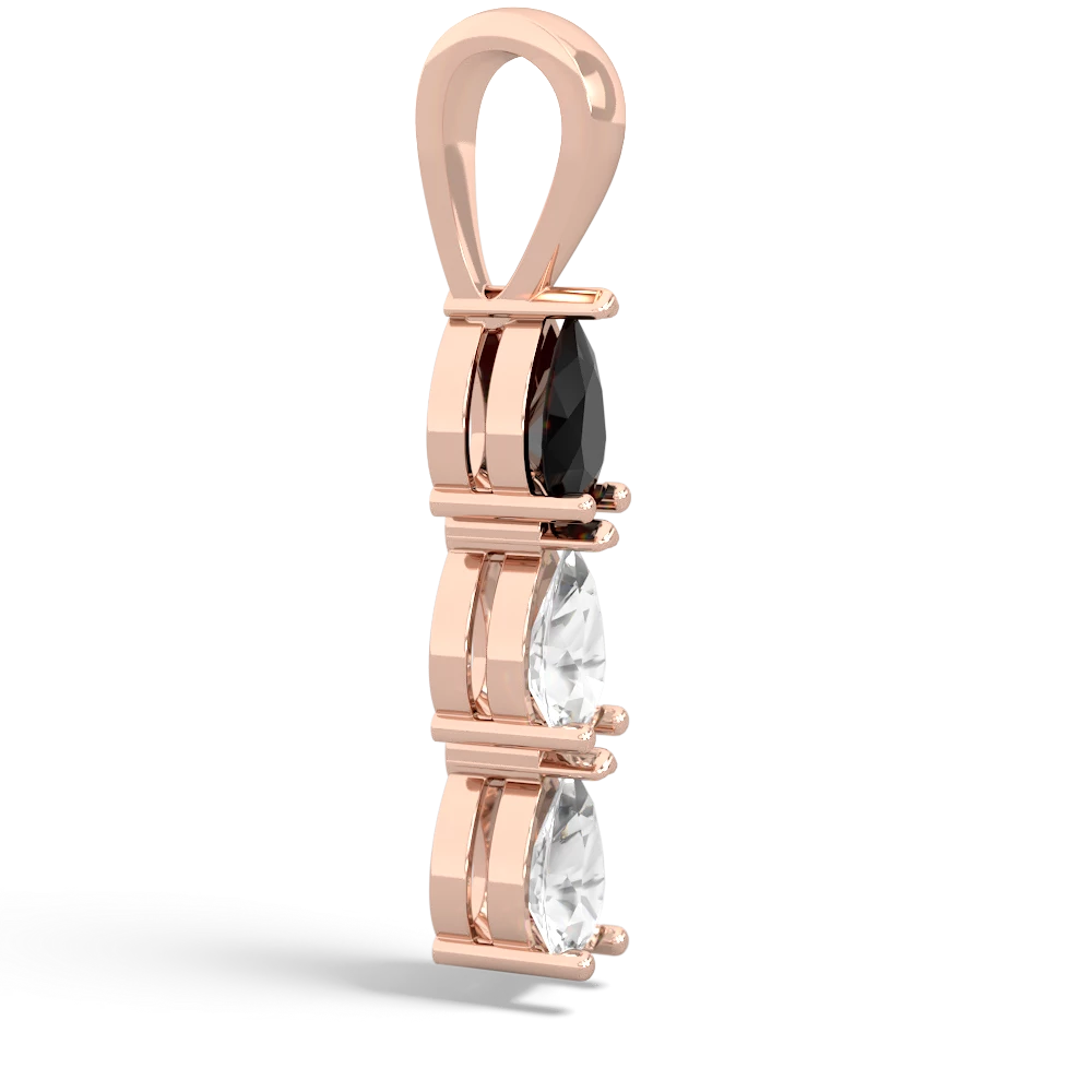 Onyx Dew Drops 14K Rose Gold pendant P2251