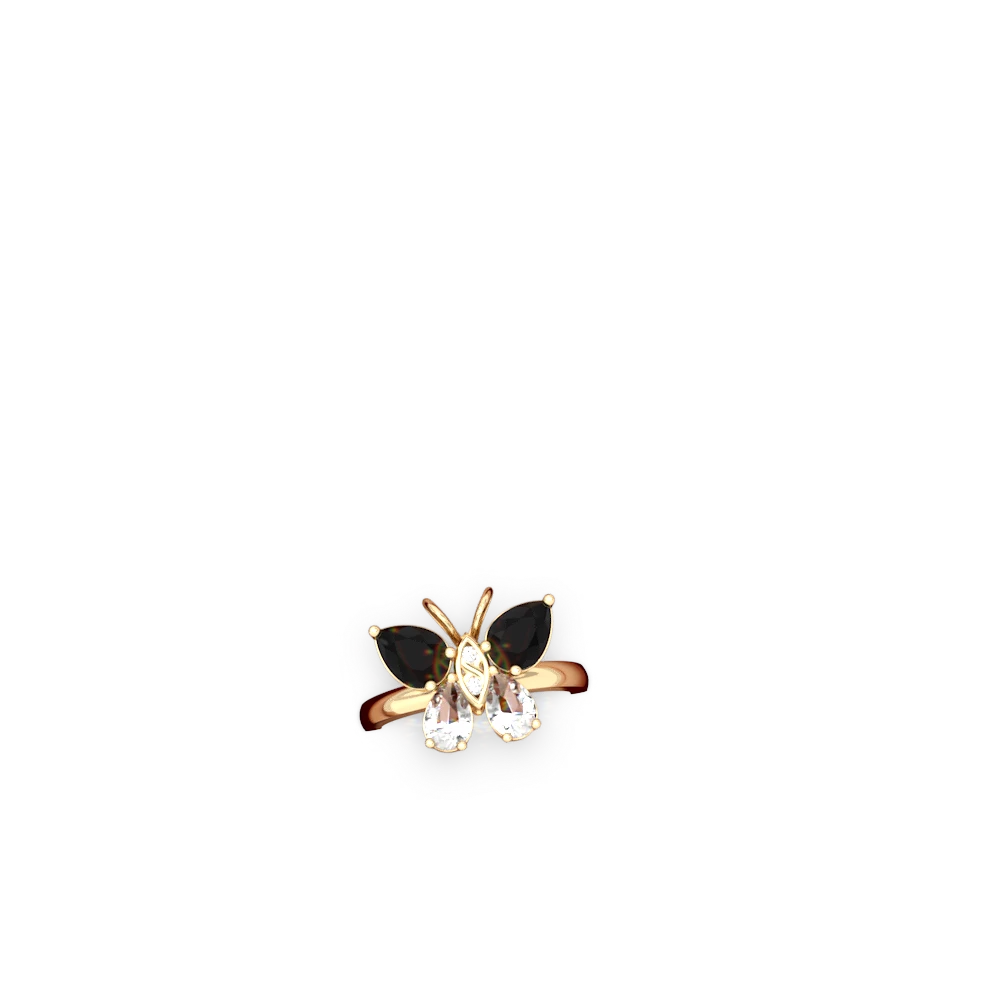 Onyx Butterfly 14K Yellow Gold ring R2215