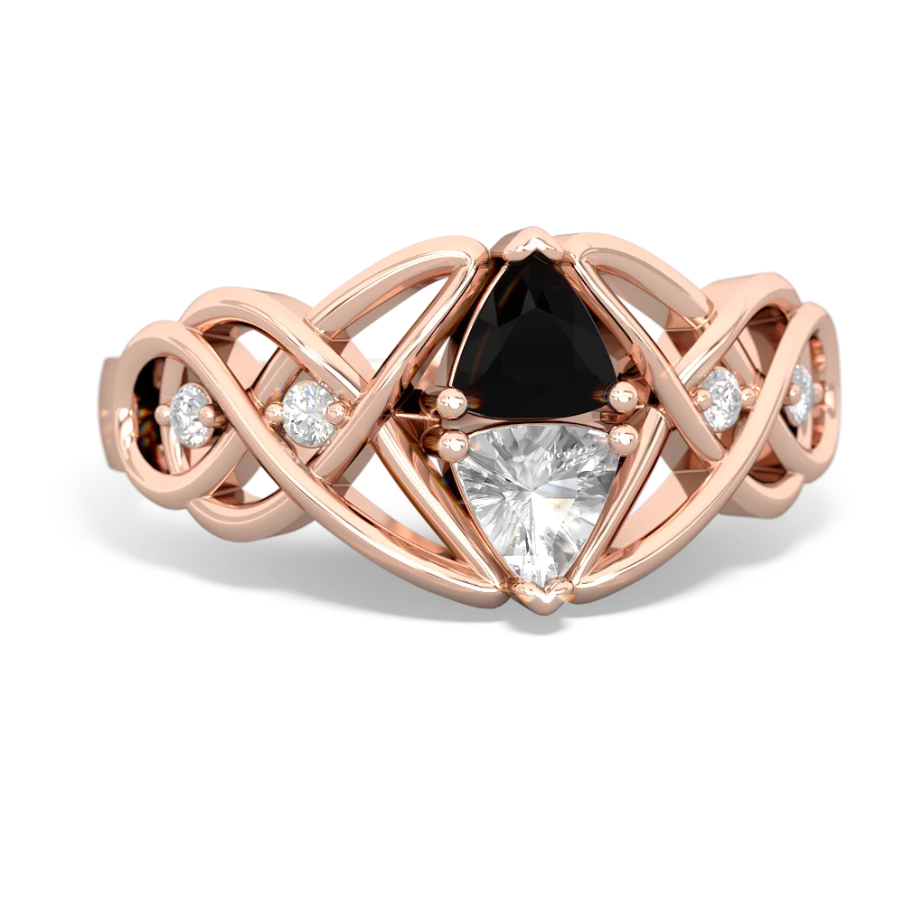 Onyx Keepsake Celtic Knot 14K Rose Gold ring R5300