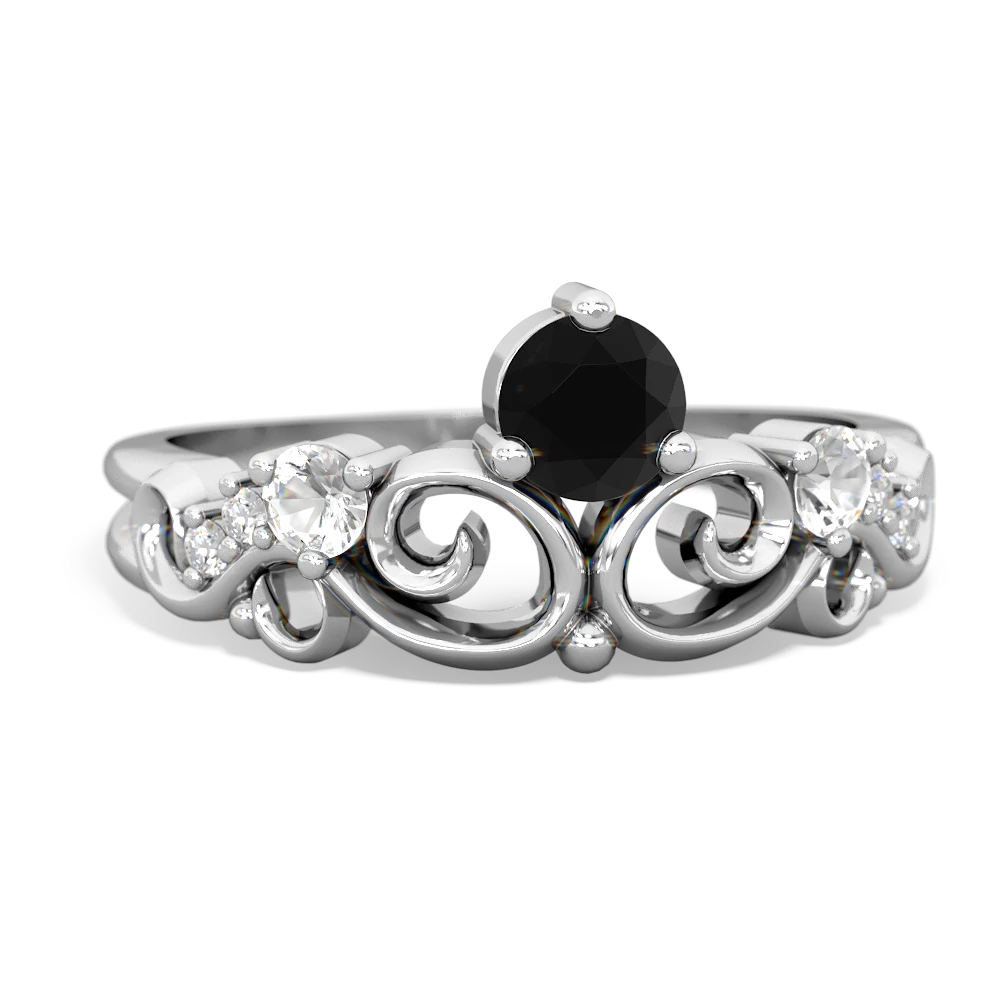 Onyx Crown Keepsake 14K White Gold ring R5740