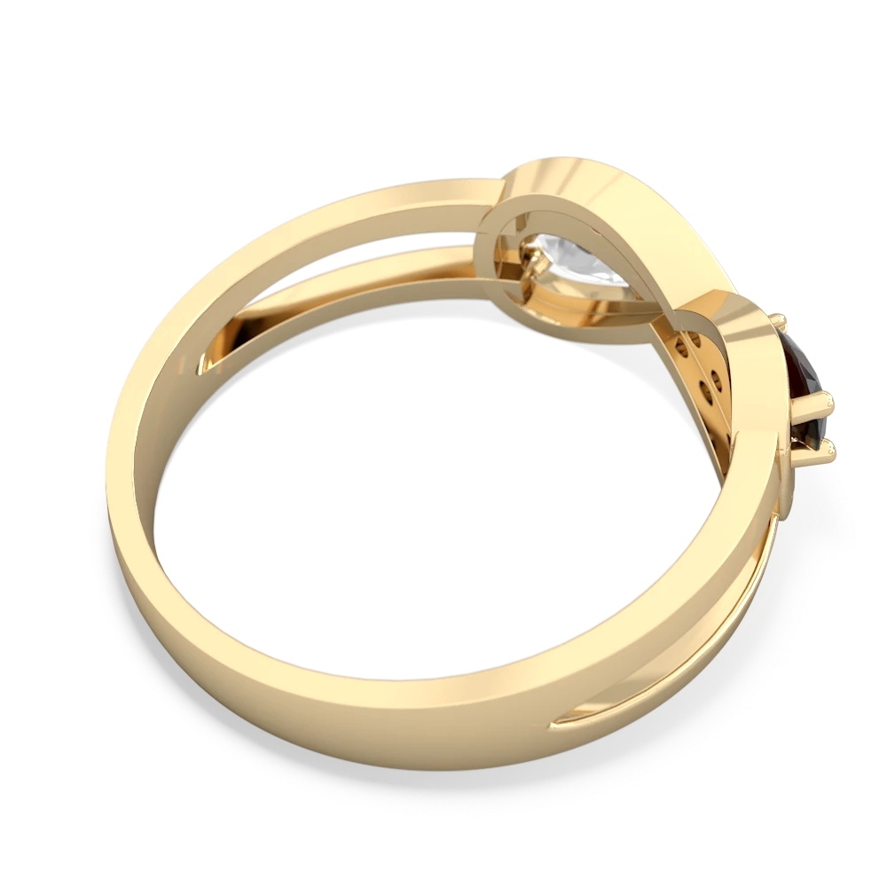 Onyx Diamond Infinity 14K Yellow Gold ring R5390