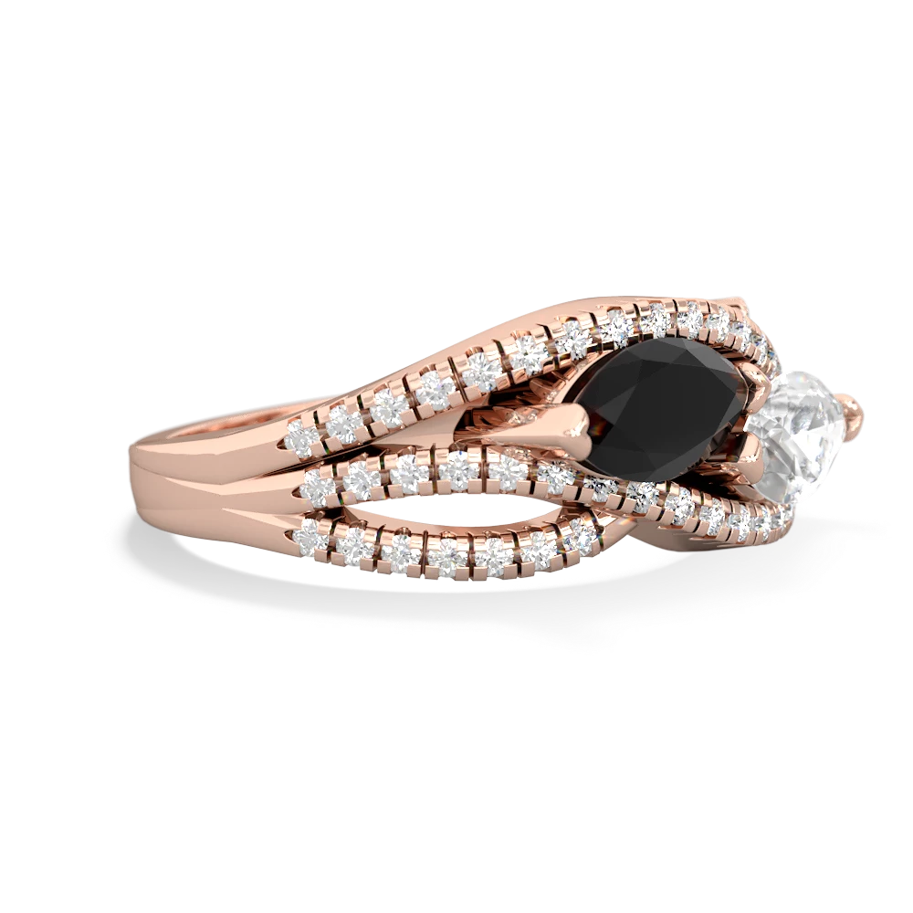 Onyx Diamond Rivers 14K Rose Gold ring R3070