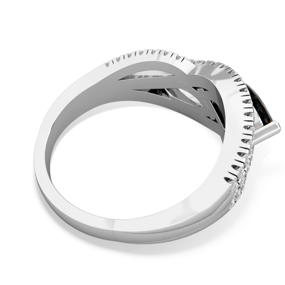 Onyx Diamond Rivers 14K White Gold ring R3070