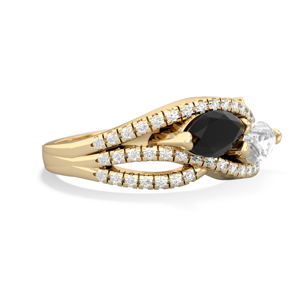 Onyx Diamond Rivers 14K Yellow Gold ring R3070