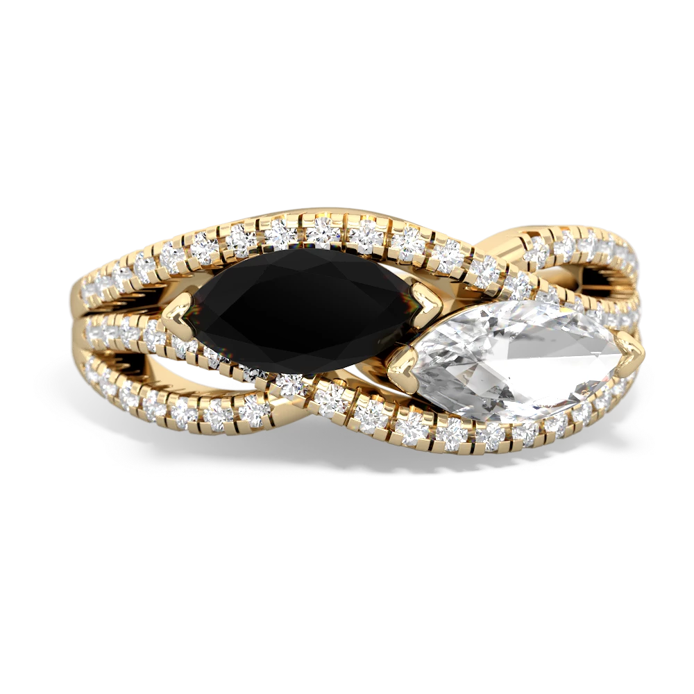 Onyx Diamond Rivers 14K Yellow Gold ring R3070