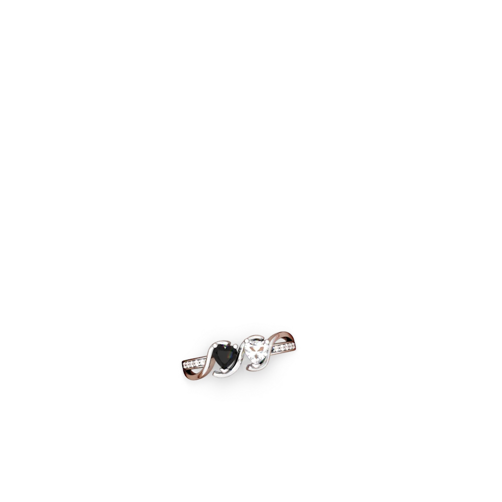 Onyx Side By Side 14K White Gold ring R3090