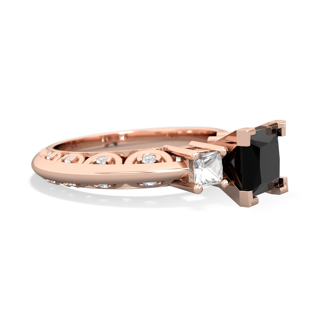 Onyx Eternal Embrace Engagement 14K Rose Gold ring C2001