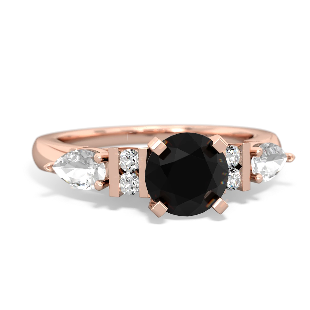 Onyx 6Mm Round Eternal Embrace Engagement 14K Rose Gold ring R2005