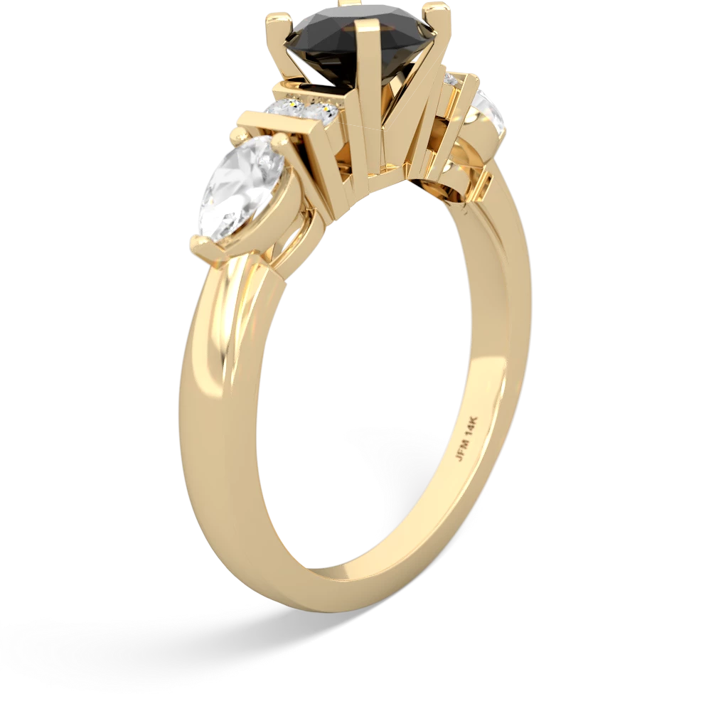 Onyx 6Mm Round Eternal Embrace Engagement 14K Yellow Gold ring R2005