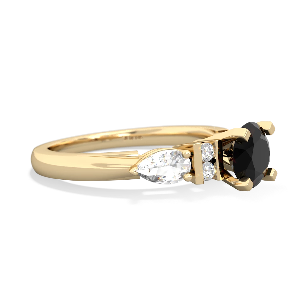 Onyx 6Mm Round Eternal Embrace Engagement 14K Yellow Gold ring R2005