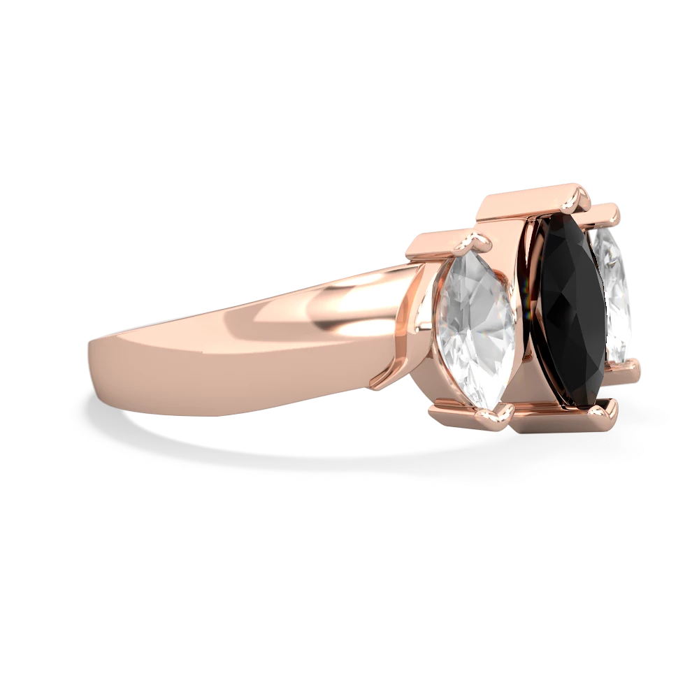 Onyx Three Peeks 14K Rose Gold ring R2433