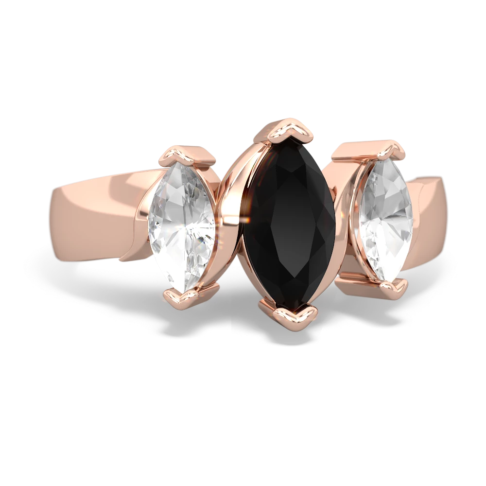 Onyx Three Peeks 14K Rose Gold ring R2433