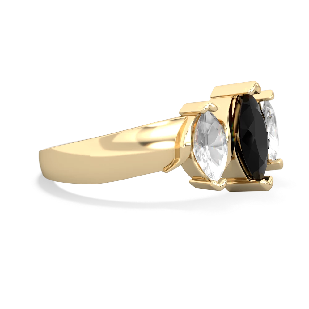 Onyx Three Peeks 14K Yellow Gold ring R2433