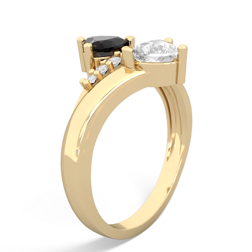 Onyx Heart To Heart 14K Yellow Gold ring R2064